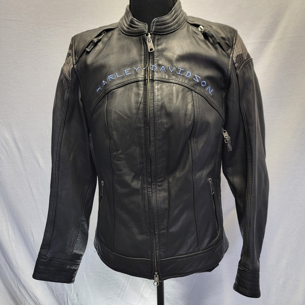 Harley Davidson Moto Kenova Cow Leather Riding Jacket 3n1 Size Small